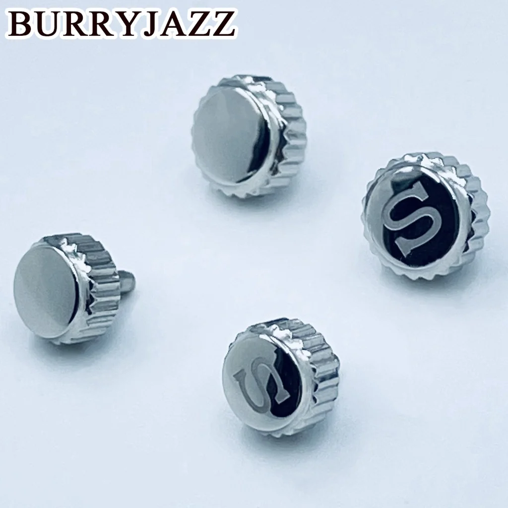 BURRYJAZZ – couronnes de montre en argent, pièces de rechange, couronne en S et sans couronne en S en acier inoxydable pour mouvement NH34 NH35 NH36