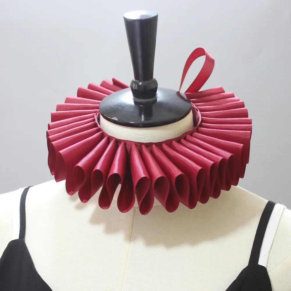 Vintage Renaissance Ruffle Fake Collar Victorian White Black Neck Ruff Medieval Court Noble Elizabeth Clown False Collar