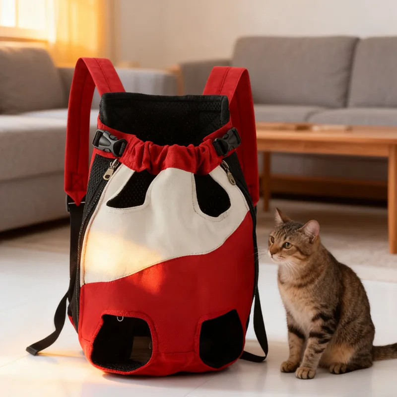 

New Pet Backpack Portable Four-legged Carrier for Dogs and Cats Adjustable Breathable Soft Sling Bag for Travel