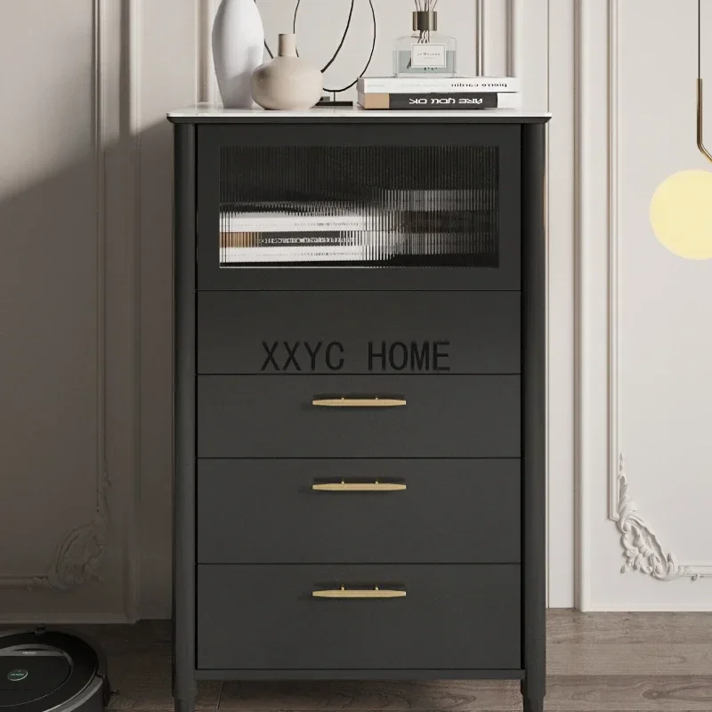 

Light Luxury Chest of Drawer Bedroom Stone Plate Storage Chest of Drawers Coat and Cap Storage Cabinet