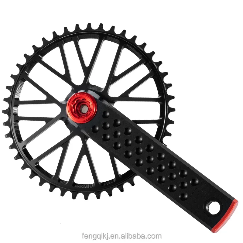 Bike parts CNC machining mountain road bike personality black and red Bicycle parts for bicycle crankset with mountainbike parts