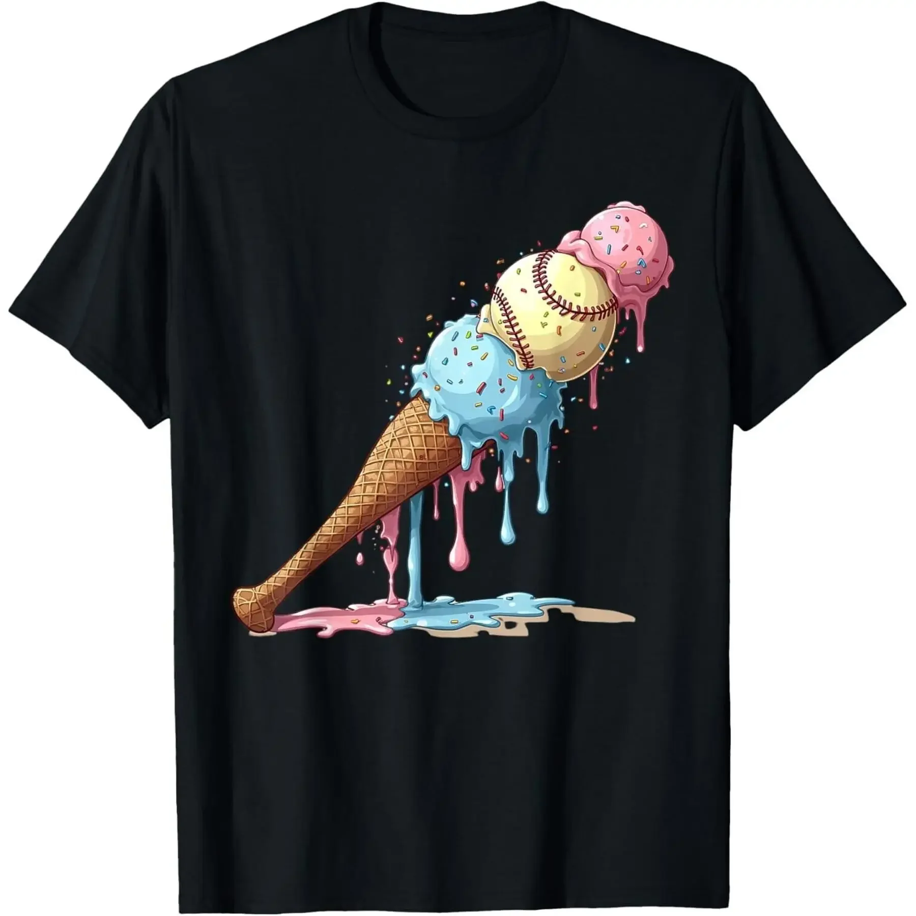 Ice Cream Drip Baseball Bat Home Plate With Sprinkles Drip unisex T Shirt