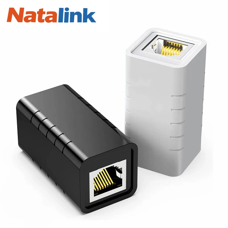 Natalink RJ45 Connector Network Ethernet Extender Extension for Cat7 Cat6 Cat5e Ethernet Cable Adapter Gigabit Female to Female