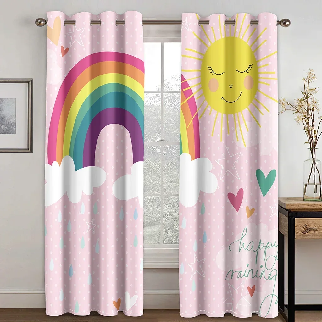 Unicorn Beautiful Dream Little Girl Lovely Pink Room Window Treatments Curtains Large Window Curtains Living Room Bedroom Decor