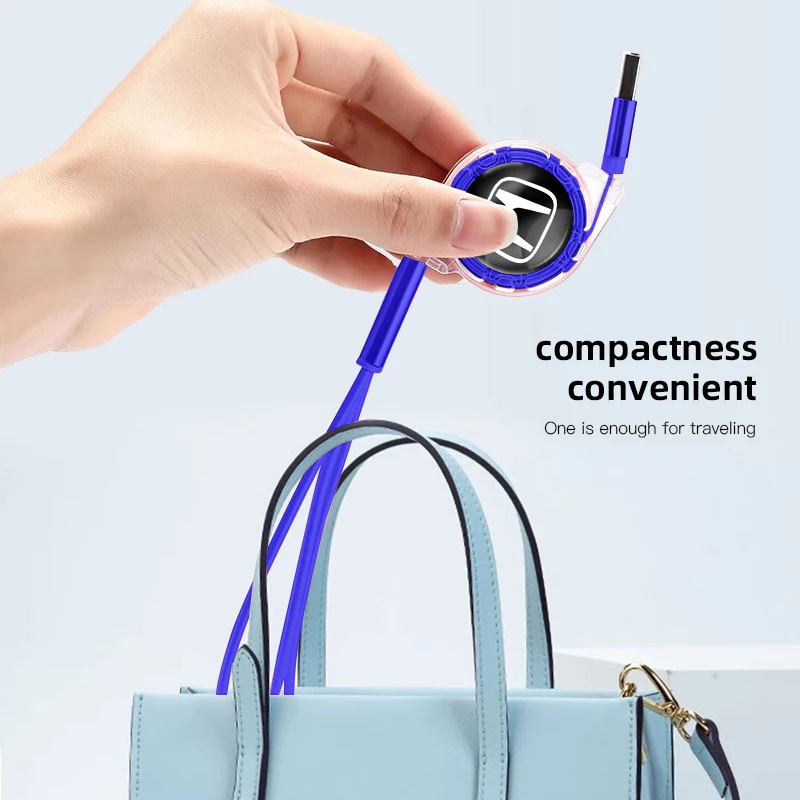 شعار السيارة شاحن تلسكوبي صغير 3 في 1 كابل بيانات لهوندا سيفيك أكورد جاز صالح CRV أوديسي مدينة الطيار Vezel Prelude Insig