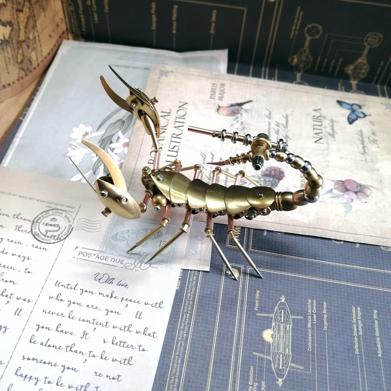 

Steampunk big scorpion ornaments pure handmade metal model creative mechanical insect crafts