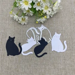 3D cat frame background Metal Cutting Dies Stencils For DIY Scrapbooking Decorative Embossing Handcraft Template