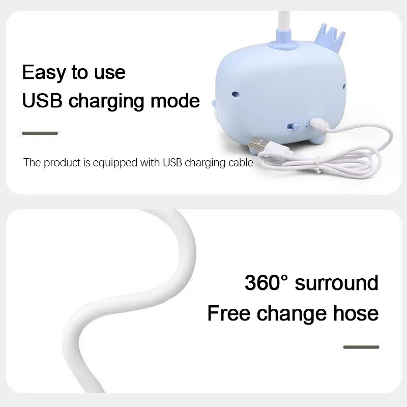 Creative New USB Charging TV Set Lamp Colorful Atmosphere Light Student Two-tier Desktop Pen Holder Reading Light