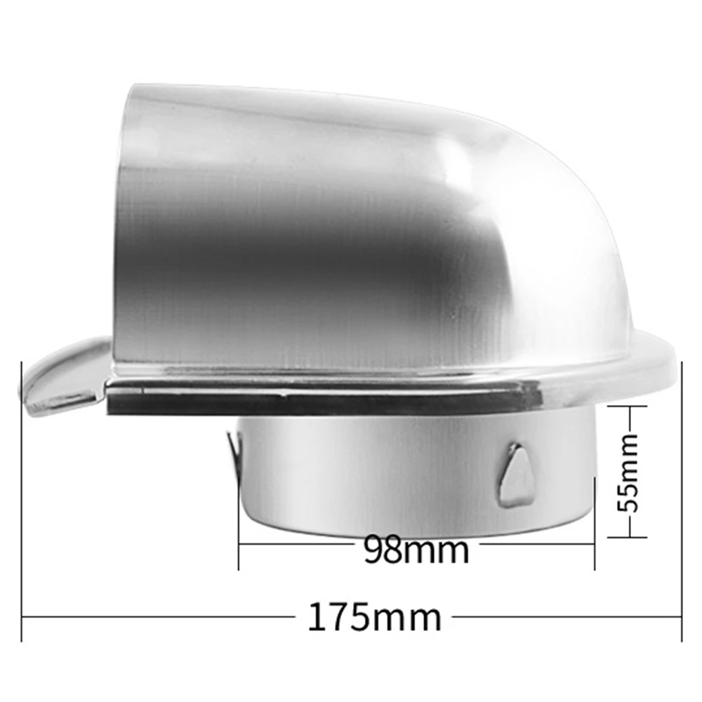 4Inch 100mm Waterproof Stainless Steel Vent Vent Hood Anti-Corrosion Exhaust Extractor for Wall Air Outlet Cover,D