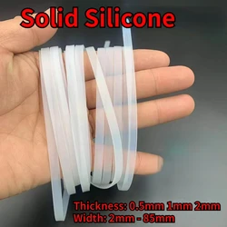 Solid Silicone Rubber Sealing Strip Weatherstrip High Temperature Resistant Thickness 0.5mm 1mm 2mm Width 2mm - 85mm