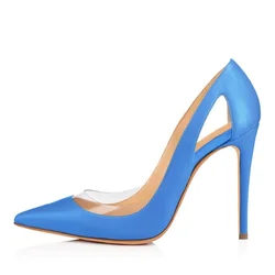 Women Pumps Stilettos 11cm Sexy Hollow Transparent Pointed Toe High Heels New Spring Design Wedding Party Dress shoes 302-45MA