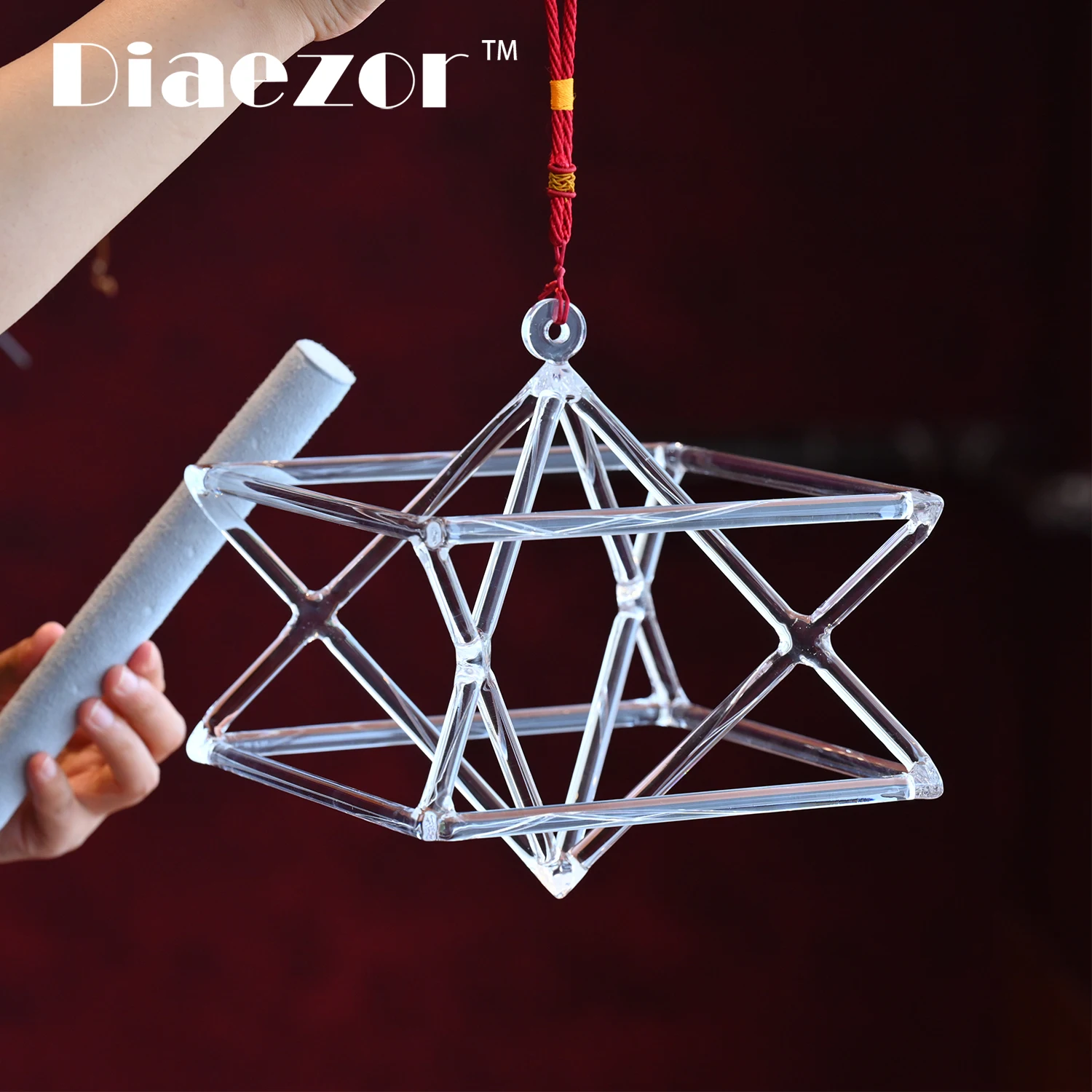 Diaezor 5 or 6 Inch Clear Merkaba Alchemistry Crystal Singing Bowl Pyramid Chakra Sound Healing Instrument Relaxing Music