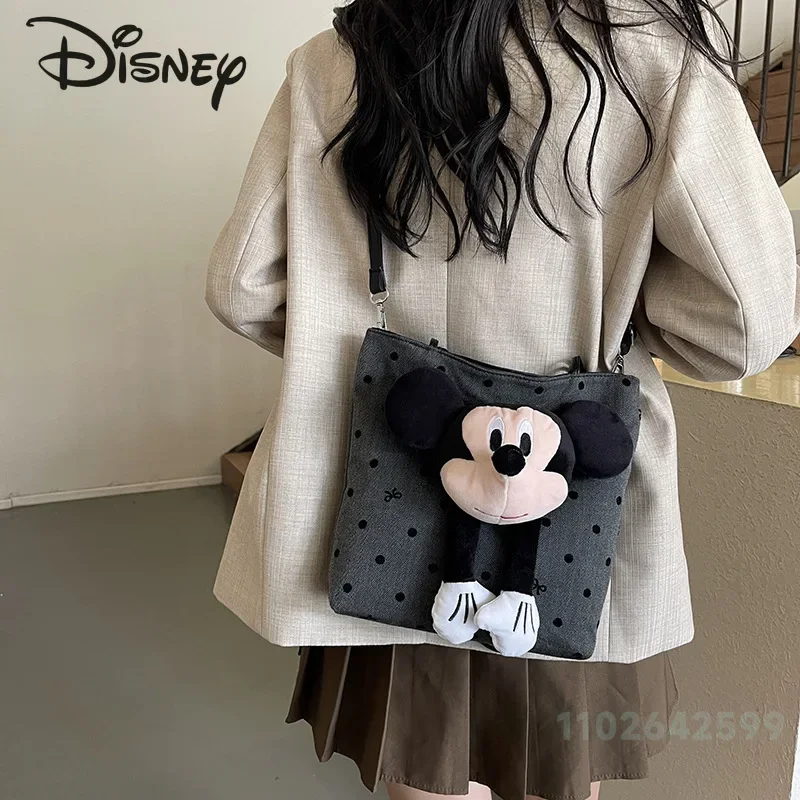 Disney 2024 New Doll Handheld Women's Bag Fashion High Quality Women's Shoulder Bag Cartoon Large Capacity Women's Crossbody Bag