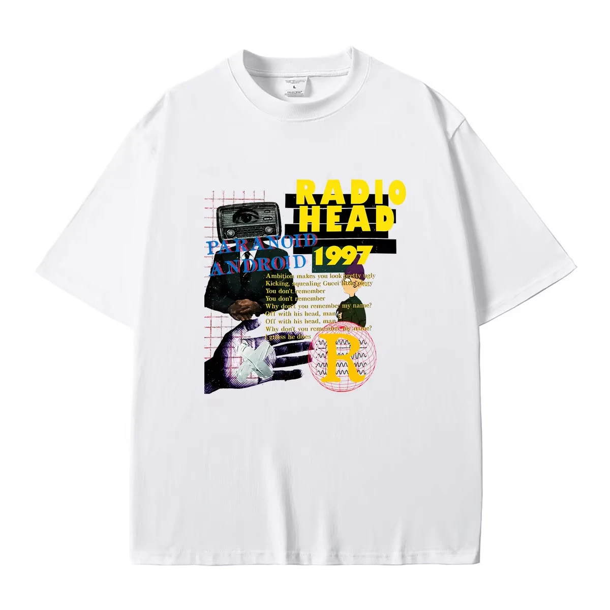 2026 Summer Hot Sale Rock Band Radiohead OK Computer T-shirt Y2K Unisex Retro Oversized T Shirts Breathable Comfortable Clothes