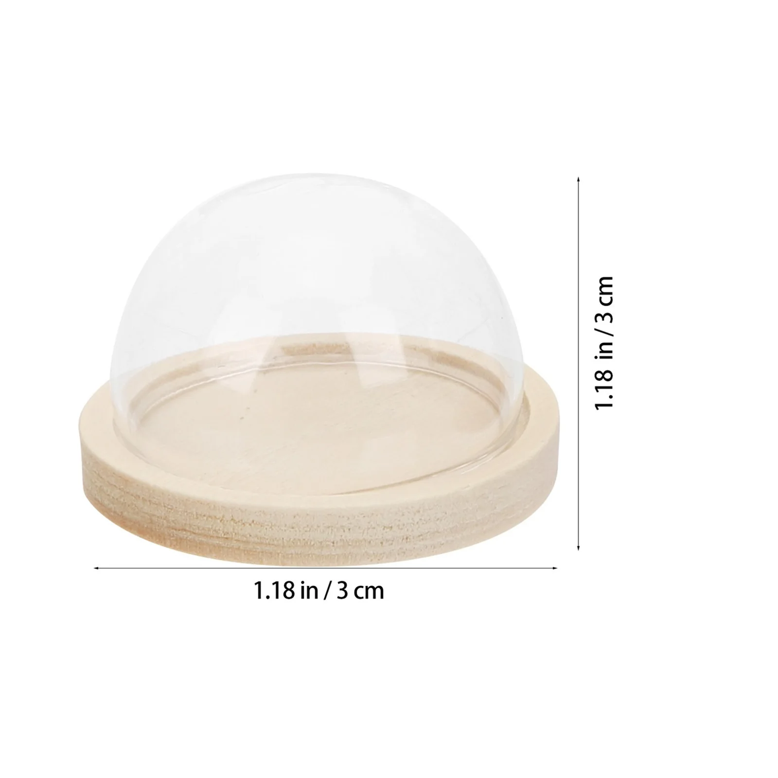 

2Pcs Glass Dome Core Wood Base Elegant Small Display Case Decorative Display Domes for Flowers Collectibles Home Office