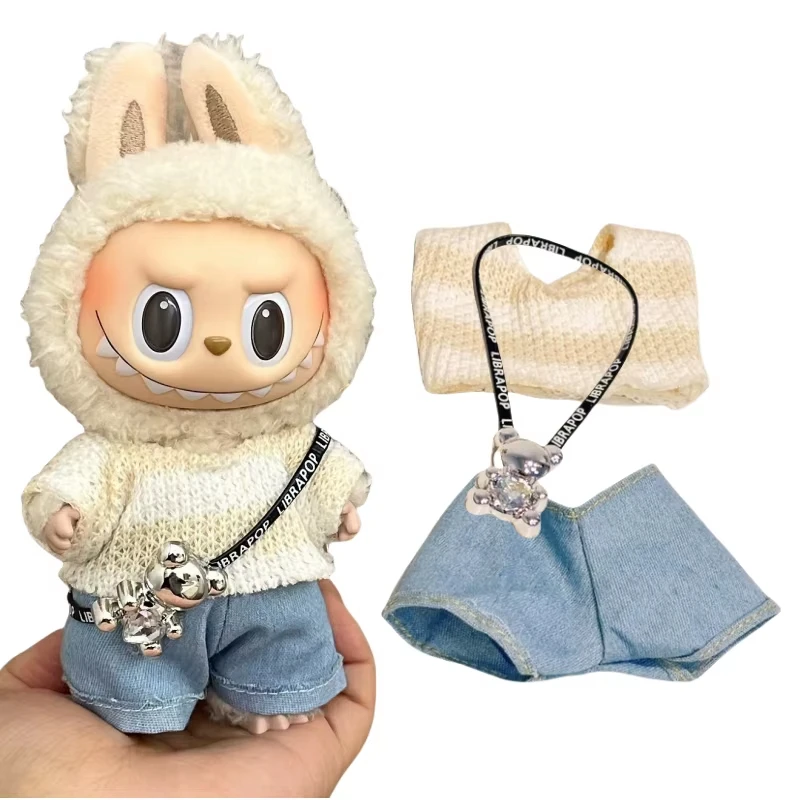 לבובת לובובו 3.0 Cloth V1 V2 V3 Kawaii Sakura Princess חצאית שמלות עבור Ropa 15/17cm Labubu Idol Dolls חצאית בגדים לבובה