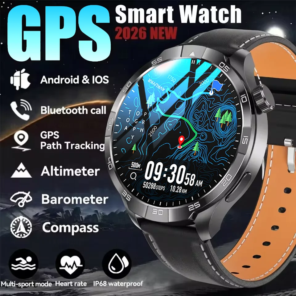 

2026 New GPS Smart Watch Men NFC Bluetooth Call Sports Fitness Watches 1.85" AMOLED Heart Rate IP68 Waterproof Smart Watch Women