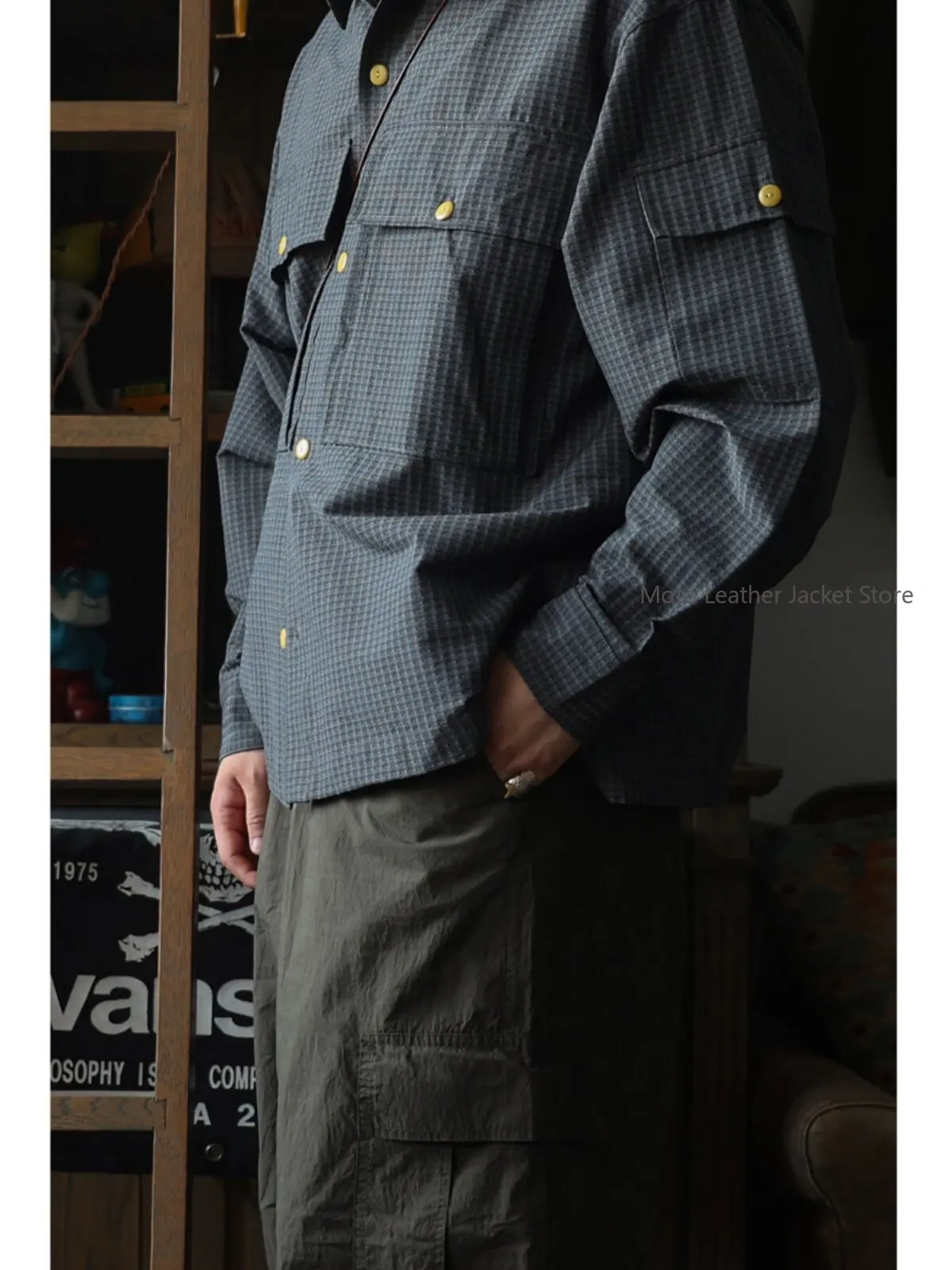 

Secondorder FW24 Plaid Hunting Shirt Relaxed Silhouette Multi-Pocket Long Sleeve Casual Shirt