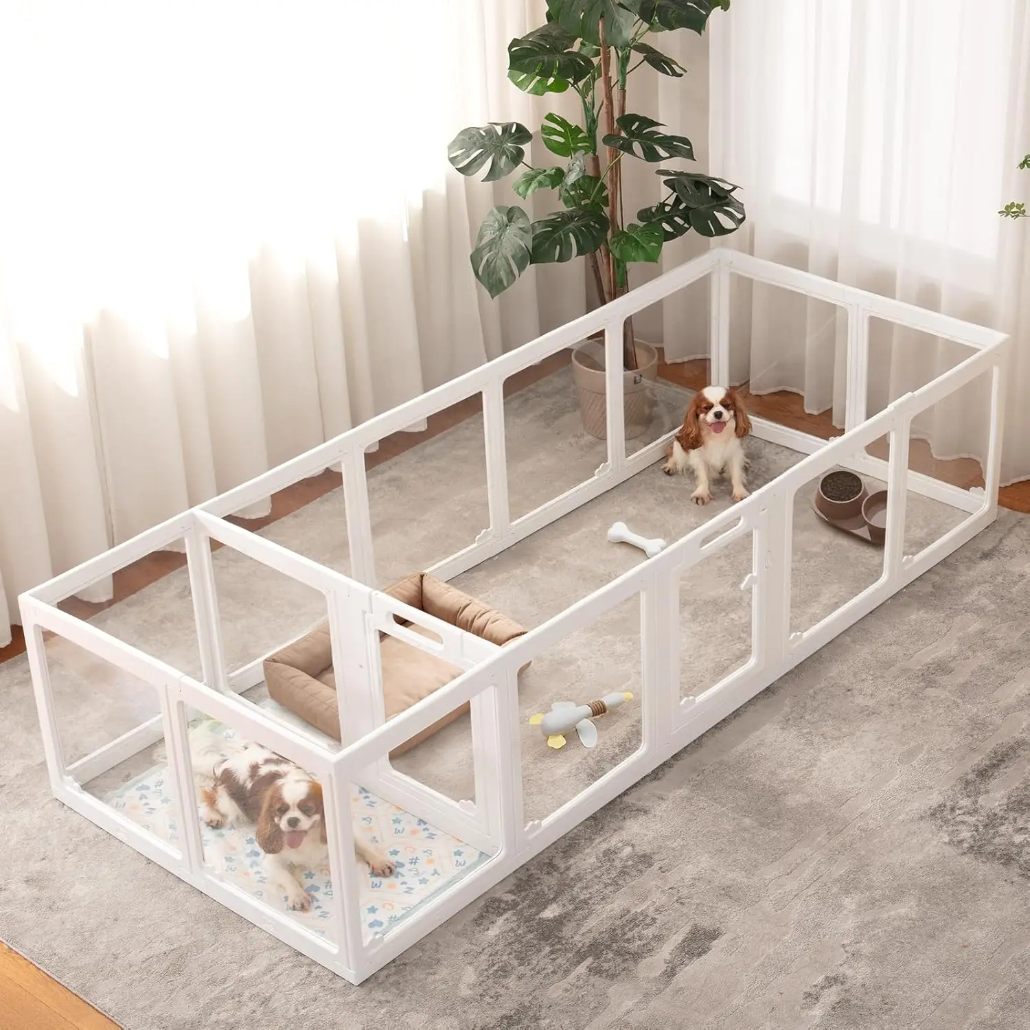 

Акриловый манеж для собак для дома, прозрачный манеж для щенков и маленьких собак с дизайном в виде облаков, легкая сборка и очистка (23,6 дюйма)