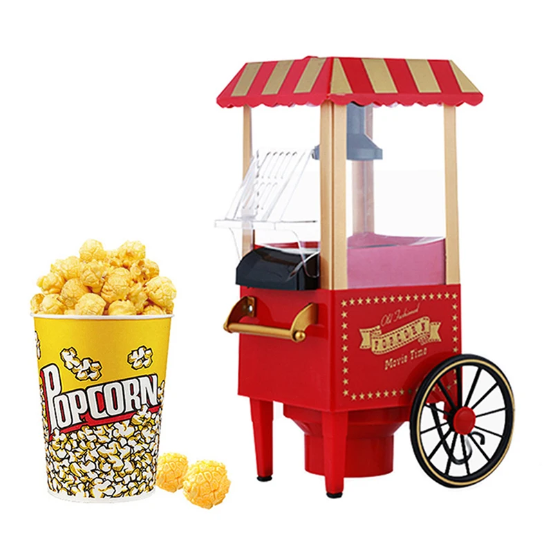 Automatic Popcorn machine 1100W Classic Car Shape Popcorn machine Trolley Electric Popcorn machine Household Mini popcorn machin