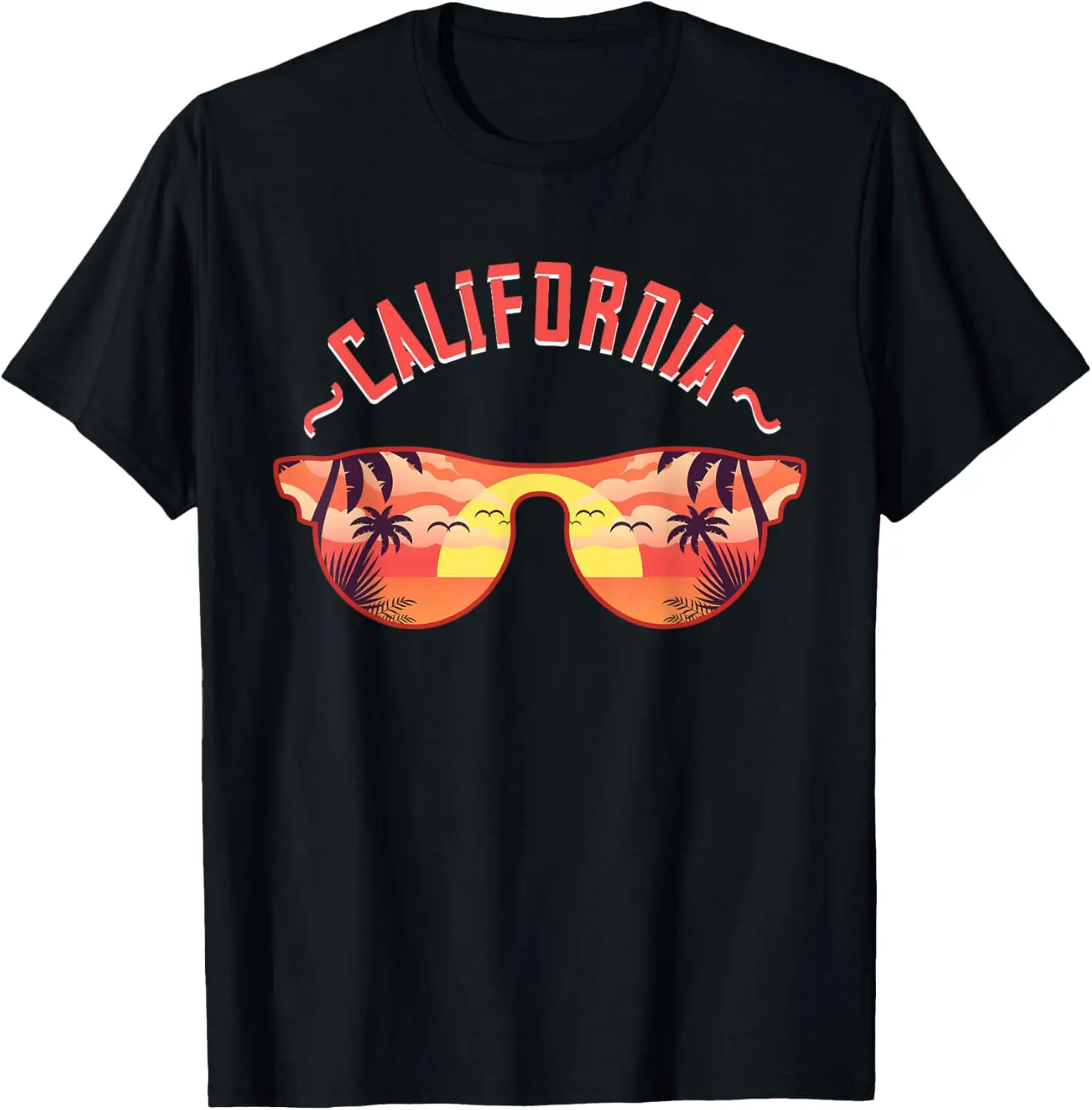 Sunglasses Tropical Sunset Laguna Beach Cali USA California T-Shirt