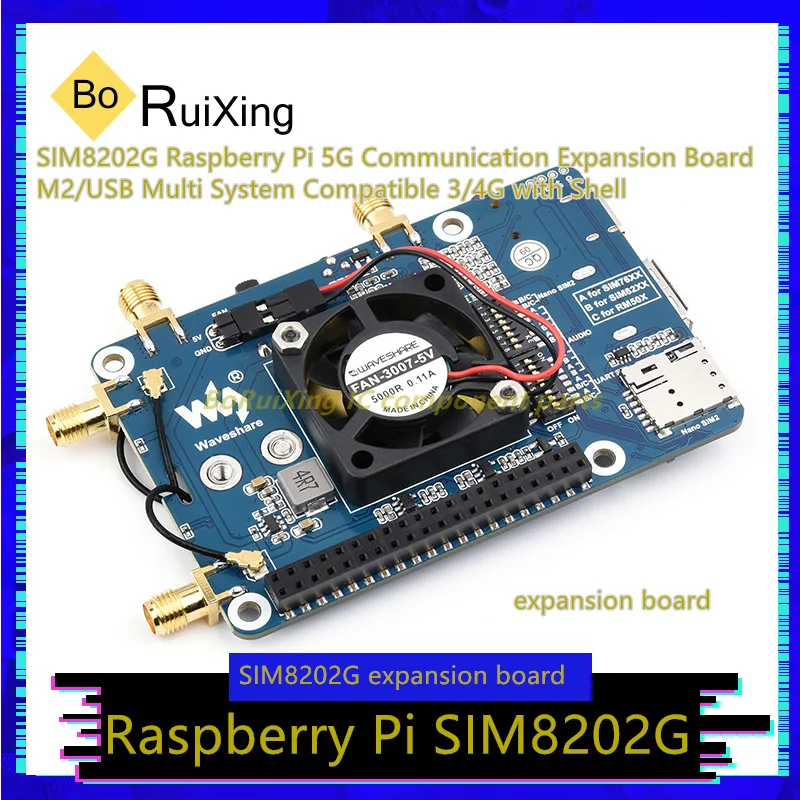 1PCS/LOT SIM8202G-M2 SIM8202G Raspberry Pi 5G Communication Expansion Board M2/USB Multi System Compatible 3/4G