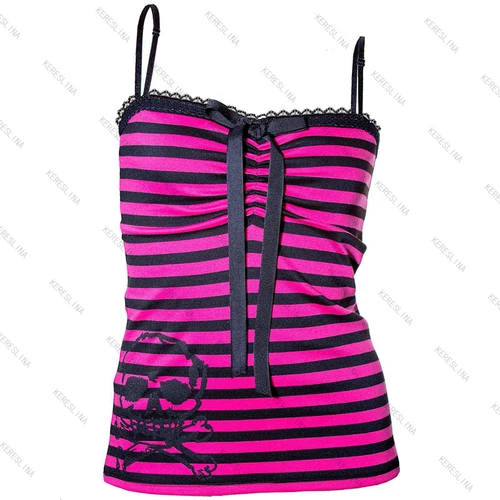 Imagen 2 del producto Estilo millenario Y2K calavera encaje arco rayas halter Top Punk Goth estilo Harajuku top verano Spice girls estética ropa informal ajustada