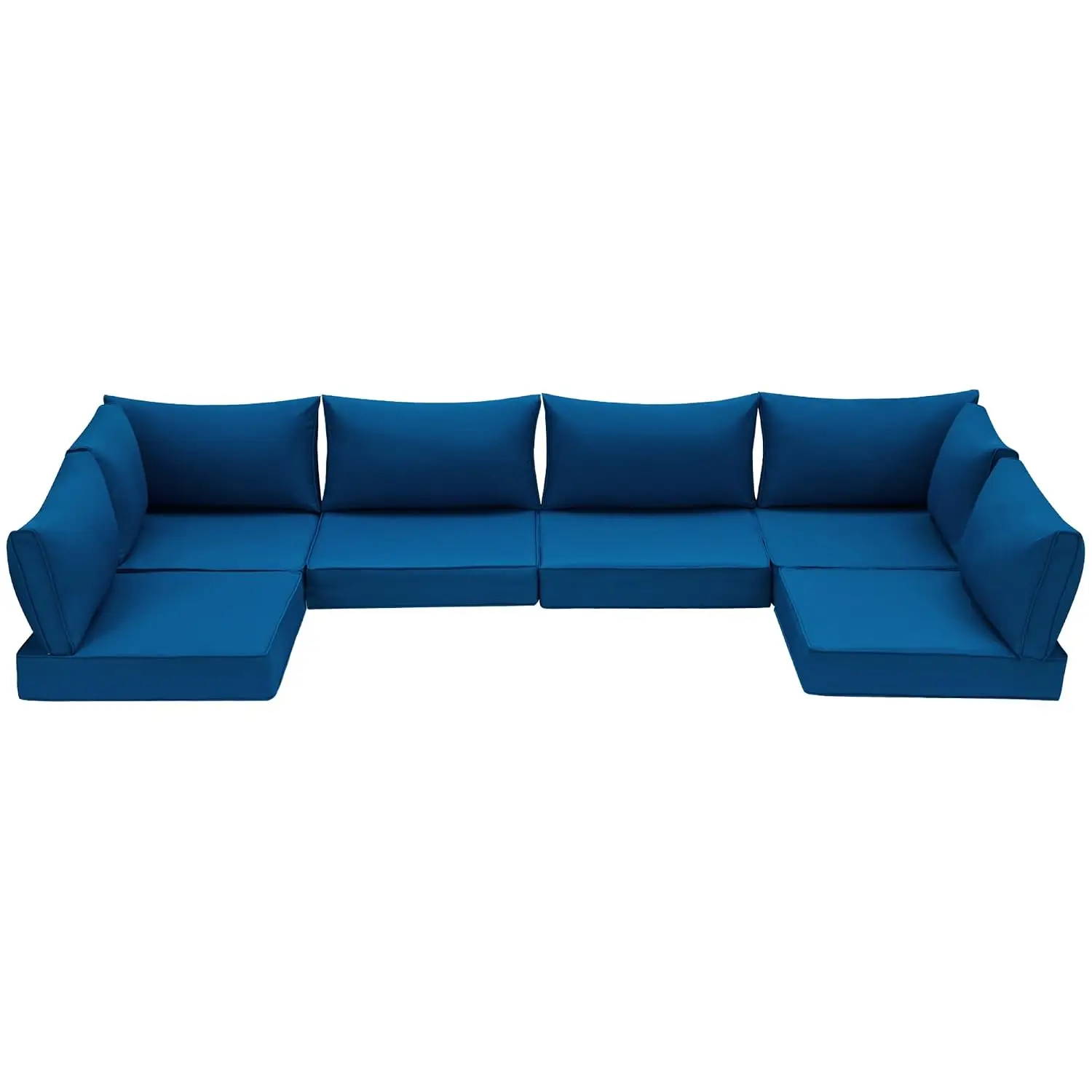 Outdoor Replacement Cushions for Patio Furniture,Water-Repellent Sofa Cushion for 6-Seat Rattan Wicker Sectional, Customized