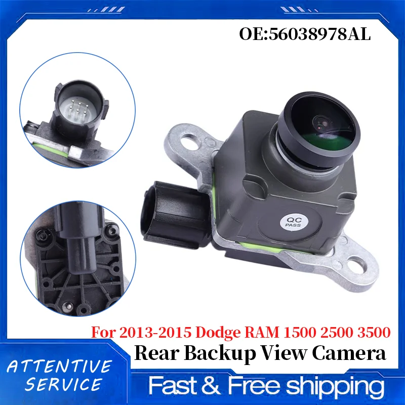 

56038978AL 170° Rear View Backup Camera Compatible with Dodge Ram 1500 2500 3500 4500 3.0L 3.6L 4.7L 5.7L 6.4L 6.7L 2013–2018