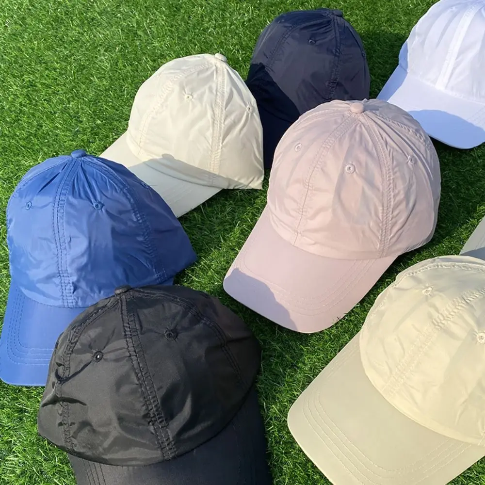 Simple Korean Style Quick-Drying Baseball Cap Anime Solid Color Solid Color Sun Hat Baseball Hat Cotton Peaked Cap Sports