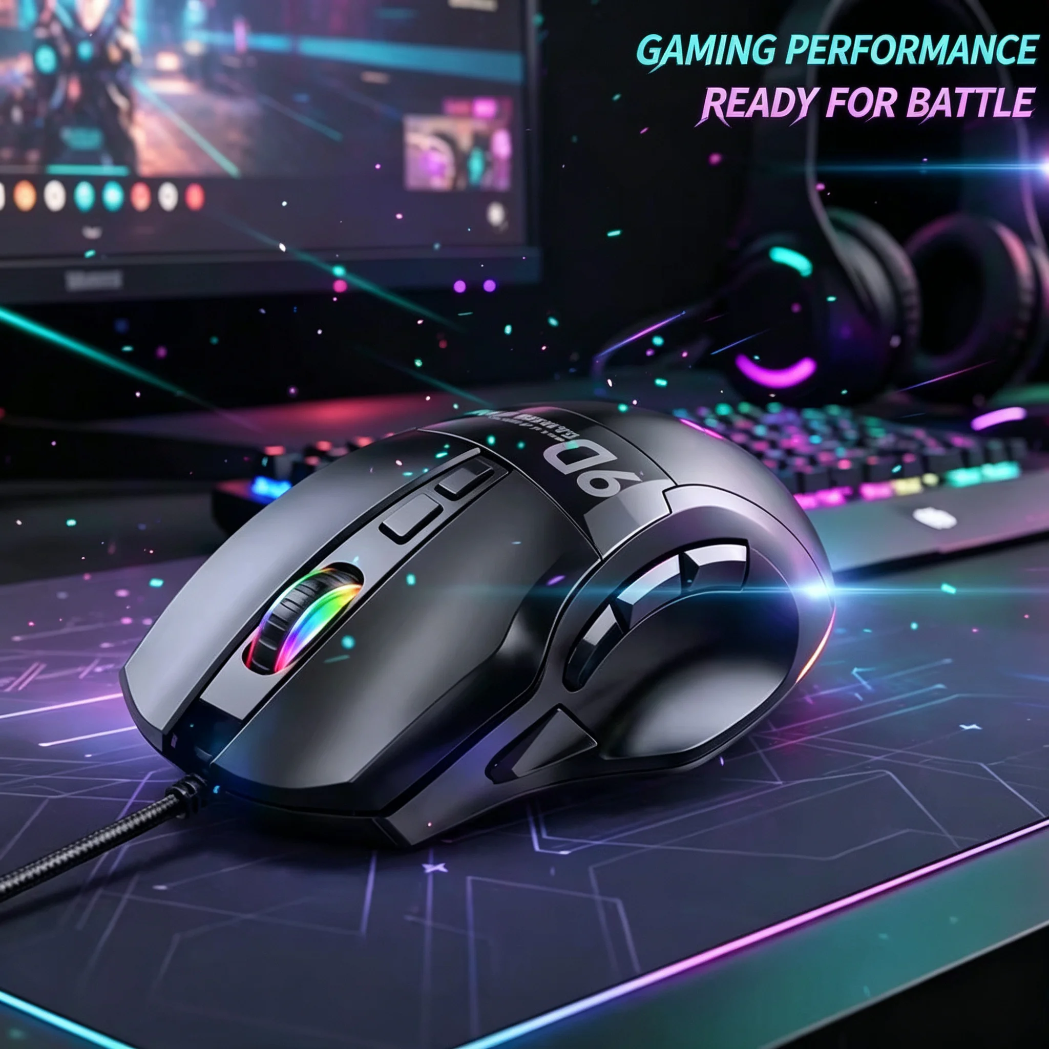 IMICE Programmable Wired Gaming Mouse RGB Backlit 9-Keys DPI Adjustable Ergonomic Mouse With Marco For PC Computer Laptop Tablet