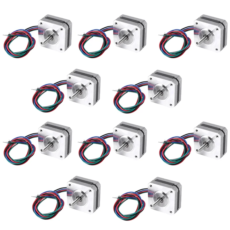 10 PCS 17HS08-1004S 4-Lead Nema 17 Stepper Motor 20mm 1A 13Ncm(18.4Oz.In) 42 Motor Nema 17 Stepper for DIY 3D Printer