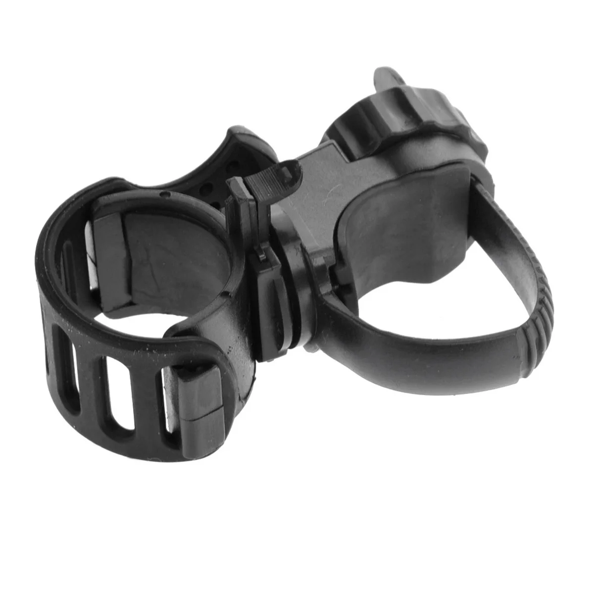

Bike Light Mount 360 Degree Adjustable Flashlight Holder Clamp Black Strong Plastic Rubber for Night Cycling Quick Release