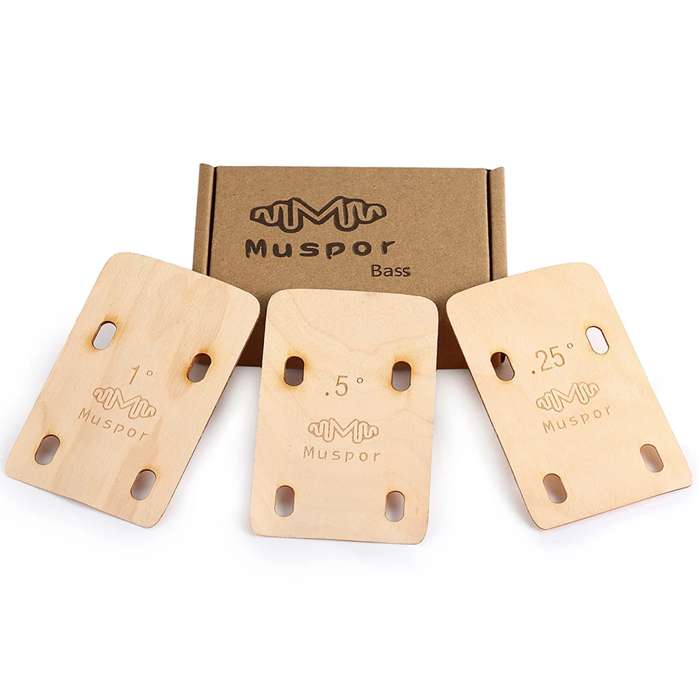 3Pcs Maple Electric Guitar Neck Shims 0.25/0.5/1 Degree Guitar Neck Gasket Sound Absorption Musical Instrument Accessories