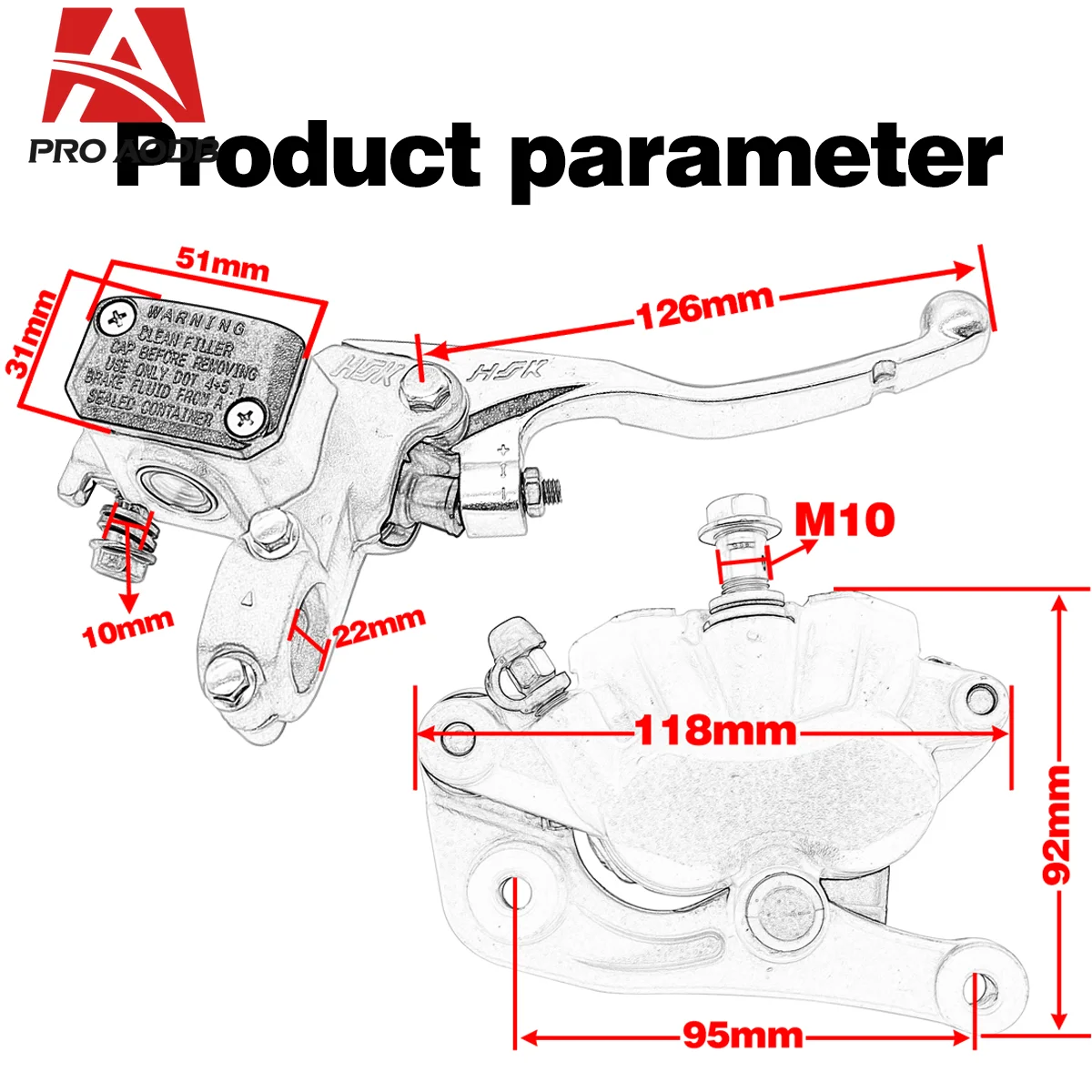 Motorcycle Front Hydraulic Brake Master Cylinder Lever 7/8 22mm For KTM SX SX-F XC XC-W XCF-W XC-F EXC EXC-F Dirt Bike Parts - view 2