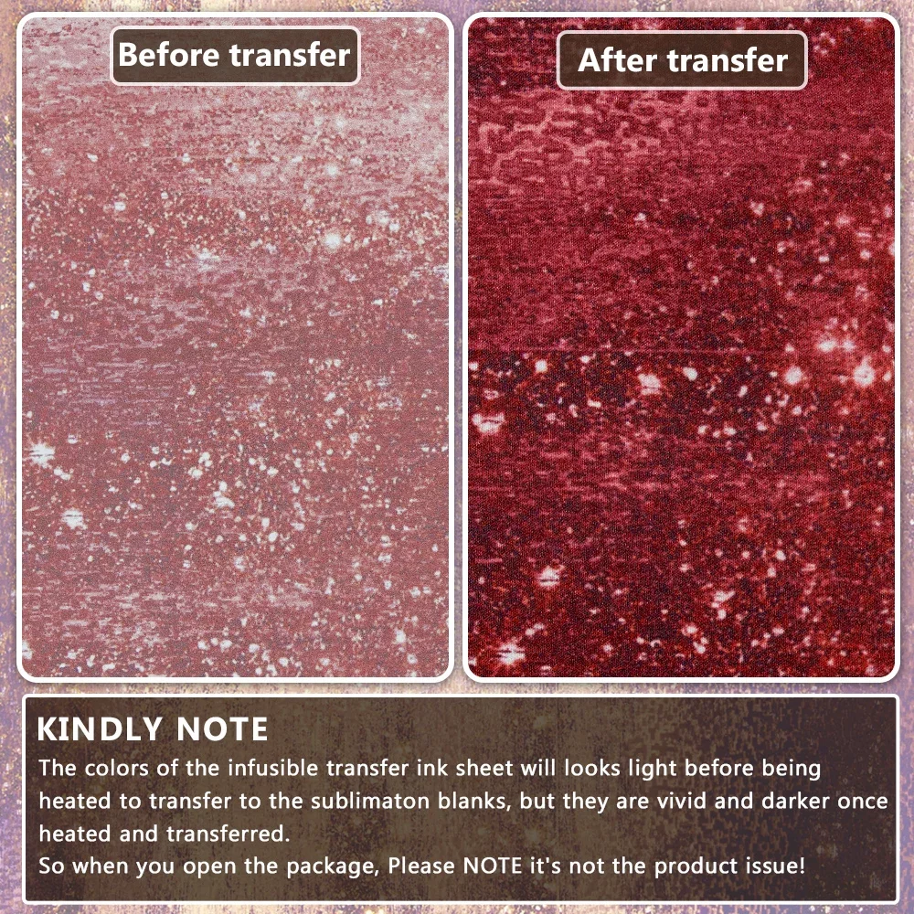 WOWOCUT papel de transferencia de calor de tinta Infusible de Metal, tinta de sublimación colorida para camiseta de papel de transferencia Joy, 12