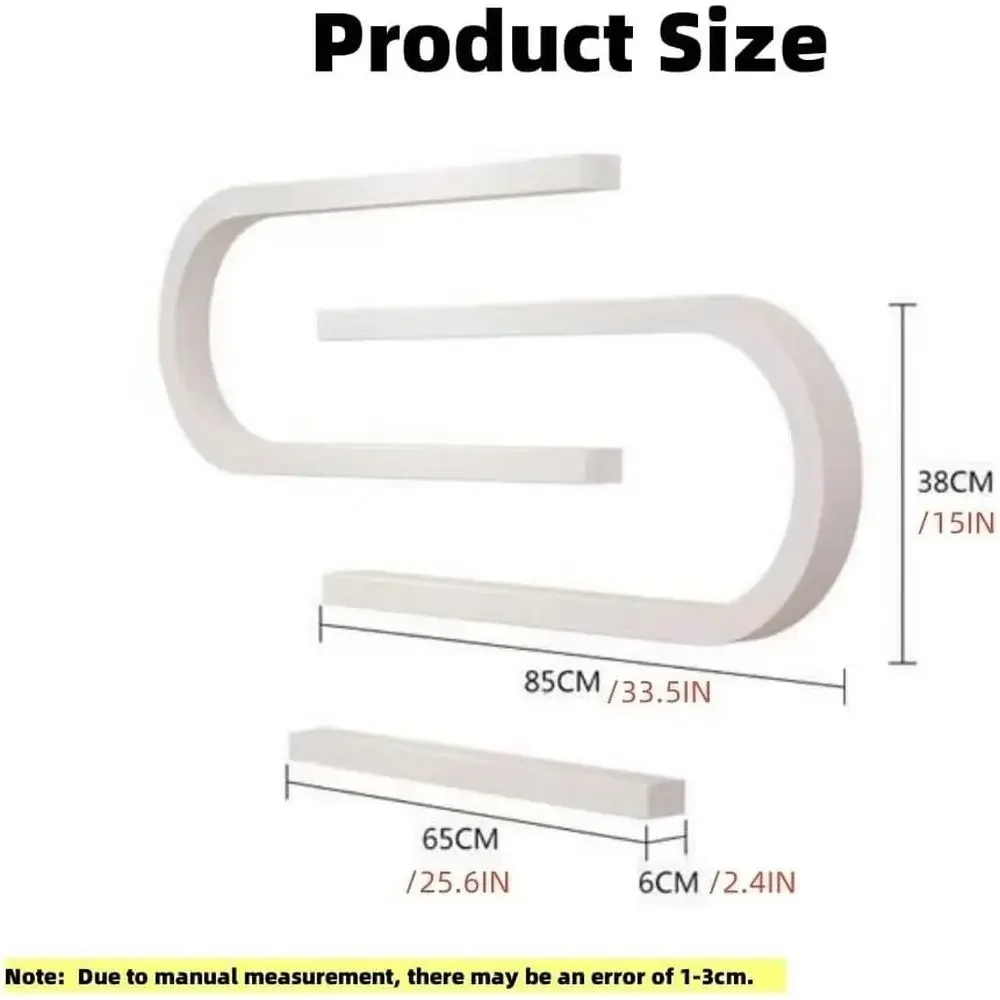 White Wall-Mounted U-Shaped Nail Polish and Perfume Storage Rack for Beauty and Nail Shops