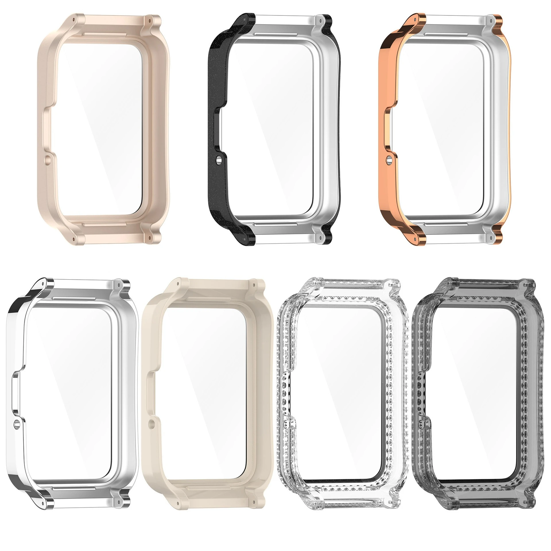 مجموعة Diamond Set حافظة كمبيوتر مدمجة لجميع عبوات مناسبة لساعة Samsung Galaxy Watch Fit3 حافظة حماية متكاملة من الفيلم المقسى