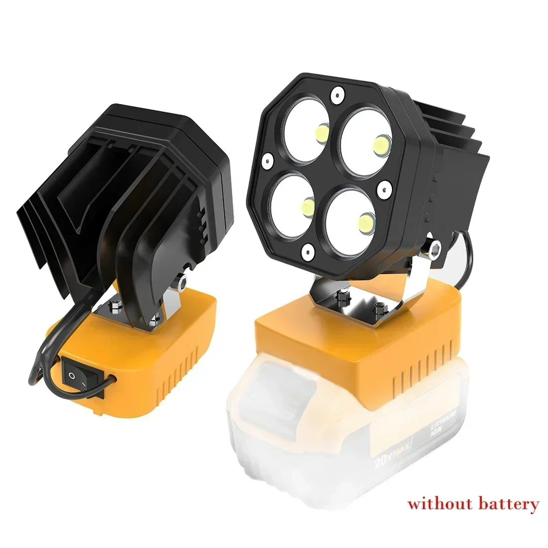 Adjustable Lamp 40W Flashlight Outdoor Lighting 12-24V Voltage Lightweight Design 50000 Hours Lifespan For DCB206 Battery