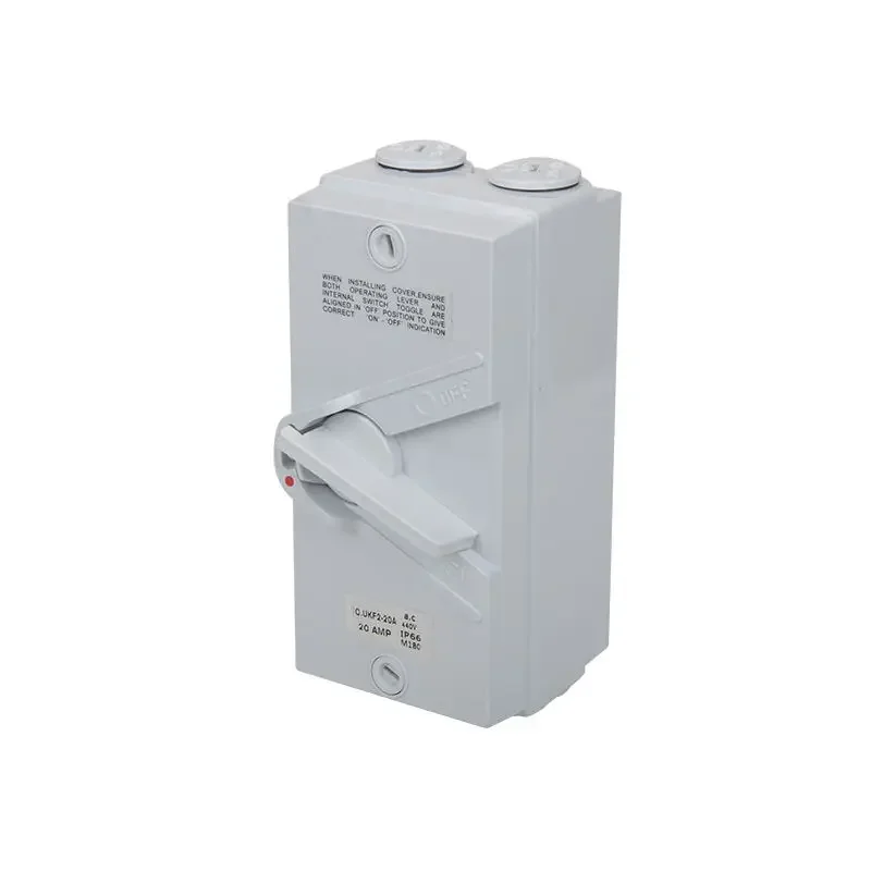 

IP65 Outdoor Waterproof Isolator Switch Weatherproof Isolating Switch 1P 2P 3P 4P 4Poles 20A 32A 63Amp -UKF Series