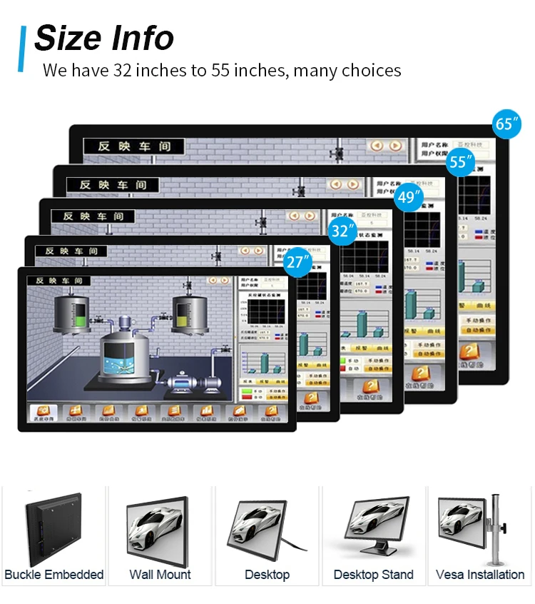 Aio Pc Os الكل في واحد كمبيوتر صناعي يعمل باللمس 27 بوصة أندرويد 7.1/win7 /win8 /linux Black Lcd Win 10 Core I3 2 Gb #3