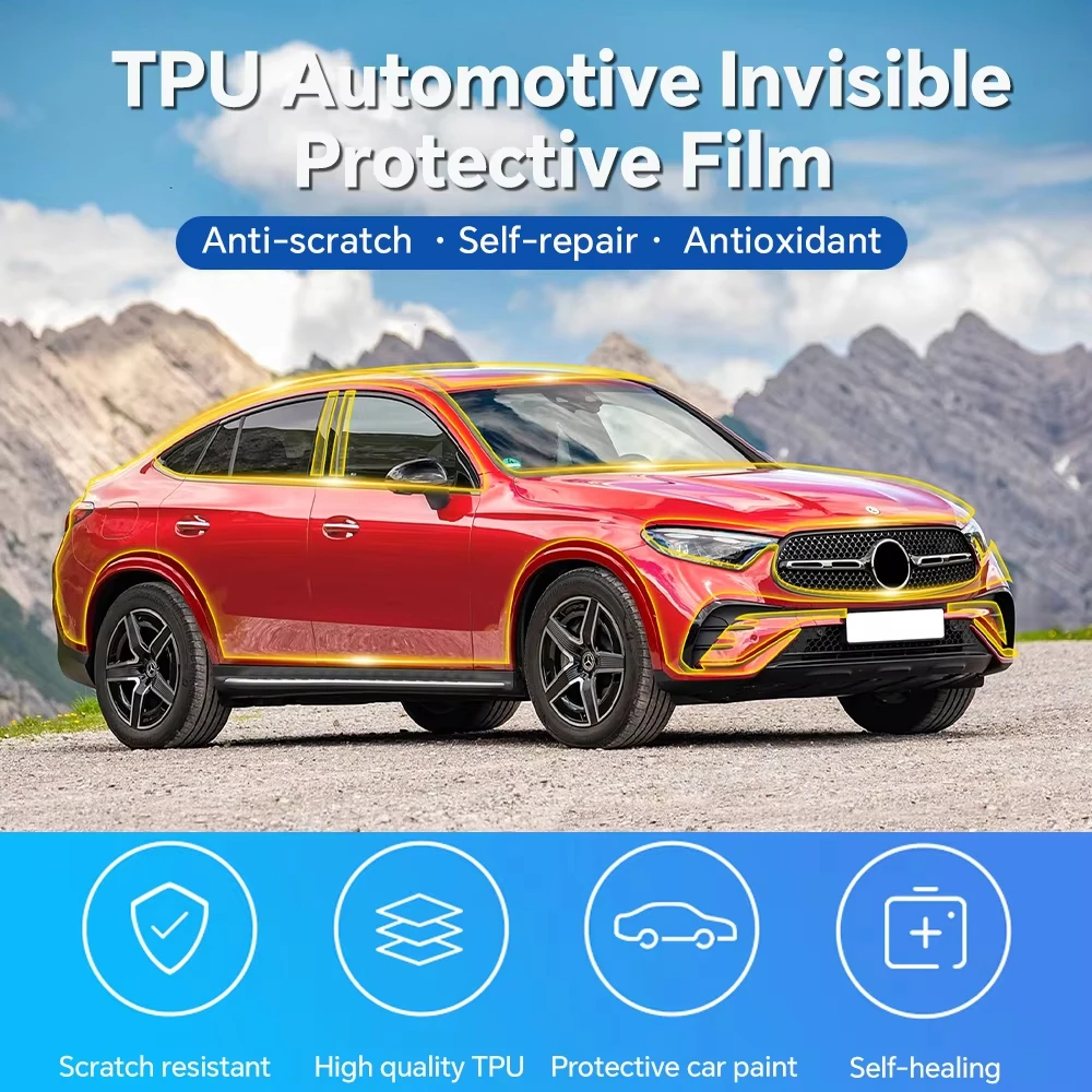 

For Mercedes-Benz GLC X254 Coupe 2024 2025 Body Wrap Scratch Protection Clear Pre-cut PPF Accessories TPU Paint Protection Film