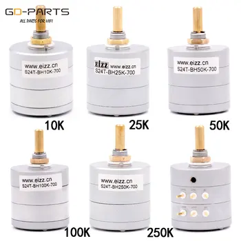 Eizz Stereo 10K 25K 50K 100K 250K 24 Stappen Volume Potentiometer Log Stapte Verzwakker Goud vergulde Koperen Pins Hifi Audio Diy