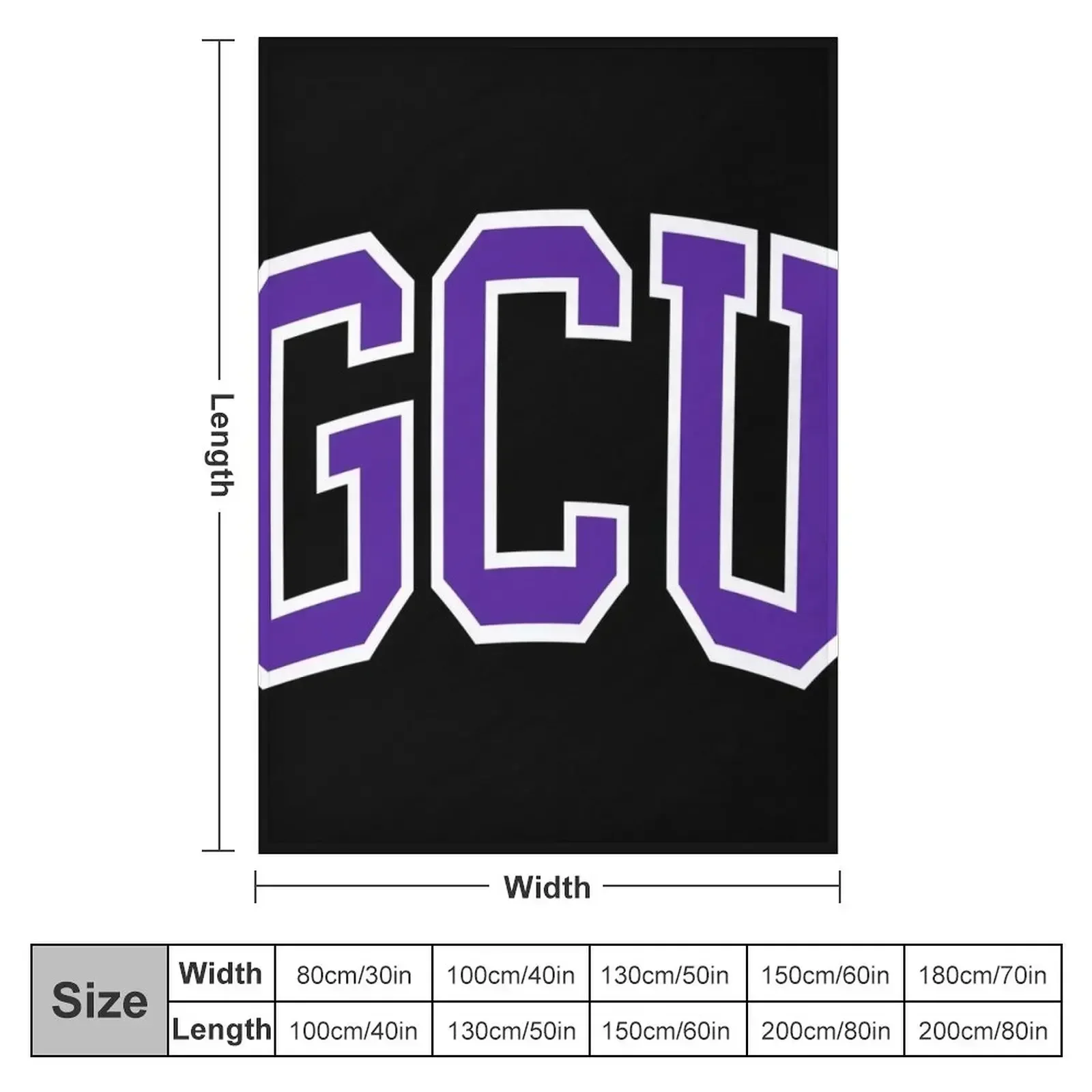 gcu- college font curved Throw Blanket Winter beds Polar Blankets