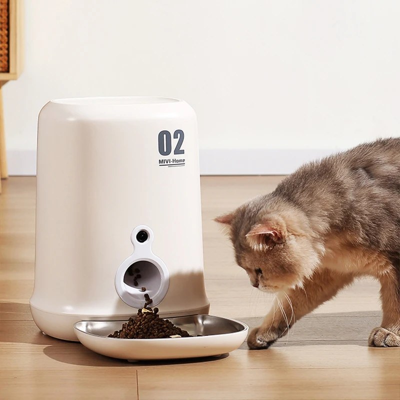 

OEM 4L Pet Smart Feeder Automatic Food Dispenser With Camera Intelligent Timed Quantitative Visible Wifi Smart Pet Feeder