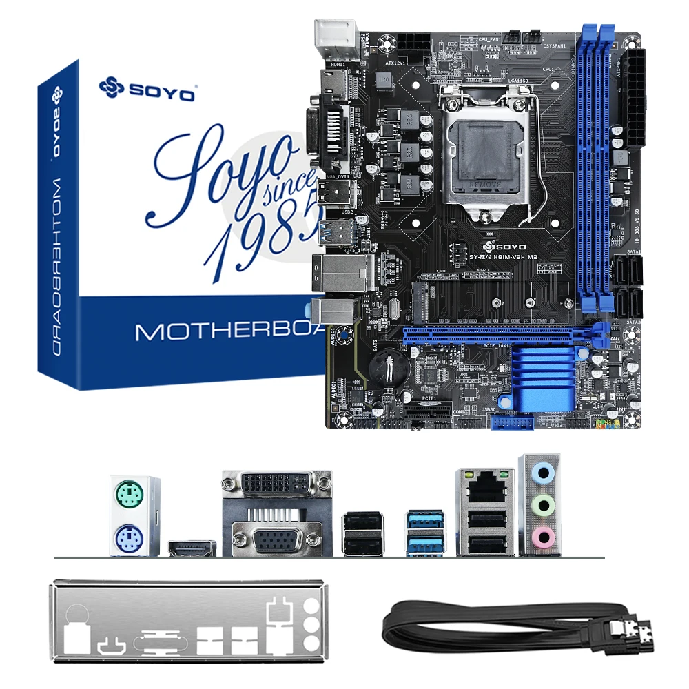 SOYO H81M Gaming Motherboard Dual Channel DDR3 M.2 NVME PCIEx16 HDMI VGA Interface LGA 1150 Supports Intel Core 4th Gen CPU