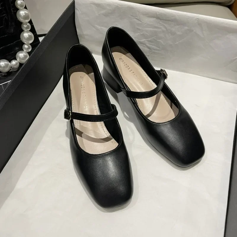 Mary Jane Single Shoes Female 2024 Spring/Summer/Autumn New Versatile and Unique Elegance One Line High Heel Shoes Female