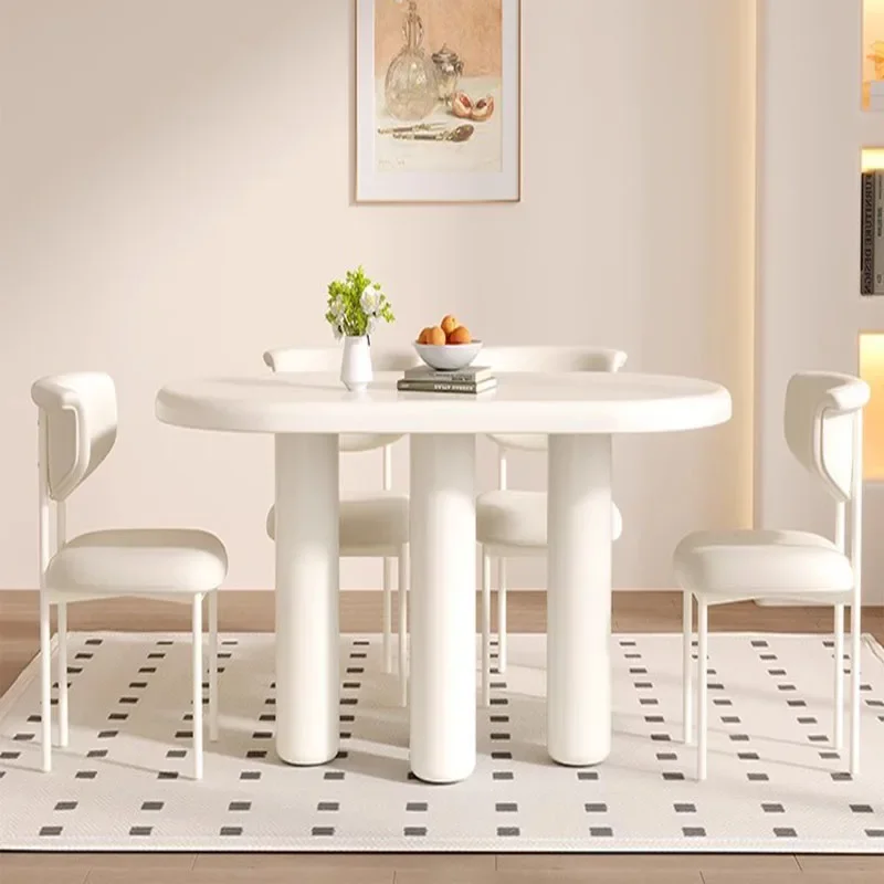 

Fiberboard Shelf Dining Table Hotel Onement Storage Legs 75cm Luxury Lobby Dinning Table Makeup Modern DesignMesa Furniture