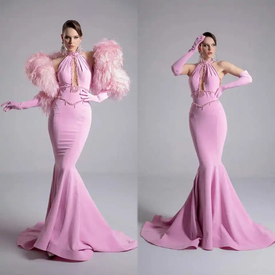 Elegan Prom Dress Sleeveless Shine Crystals Prom Gowns O-Neck Sequins Beads Appliques Shiny Lace Luxury Evening Dress Customized