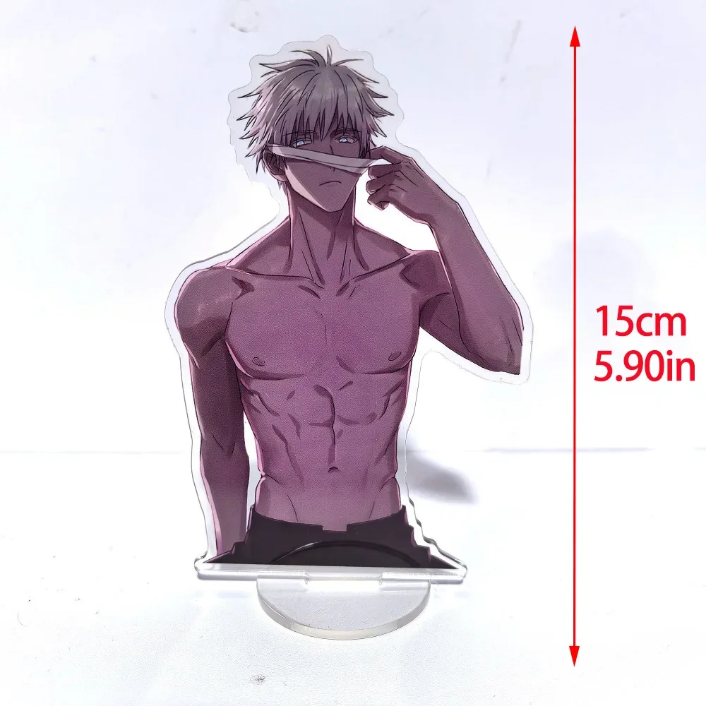 15CM Anime Peripheral Cartoon Jujutsu Kaisen Gojo Satoru Nanami Acrylic Stand Figure Plate Winter Coat Model Desk Decor Gift